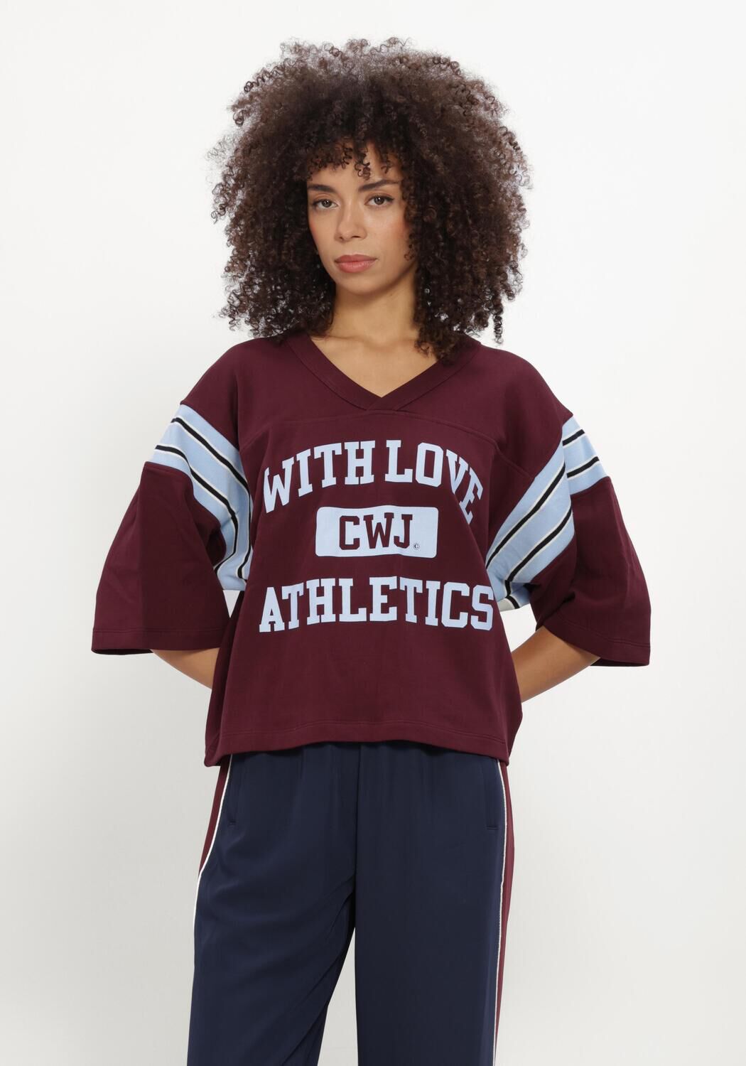 CATWALK JUNKIE Haut SPORTY GRAPHIC SHORT SLEEVE SWEATER Bordeaux - large