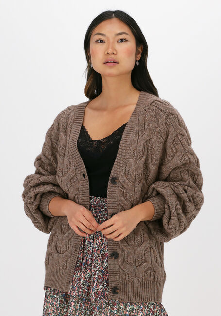 CO'COUTURE Gilet JENNESE CABLE CARDIGAN en taupe - large