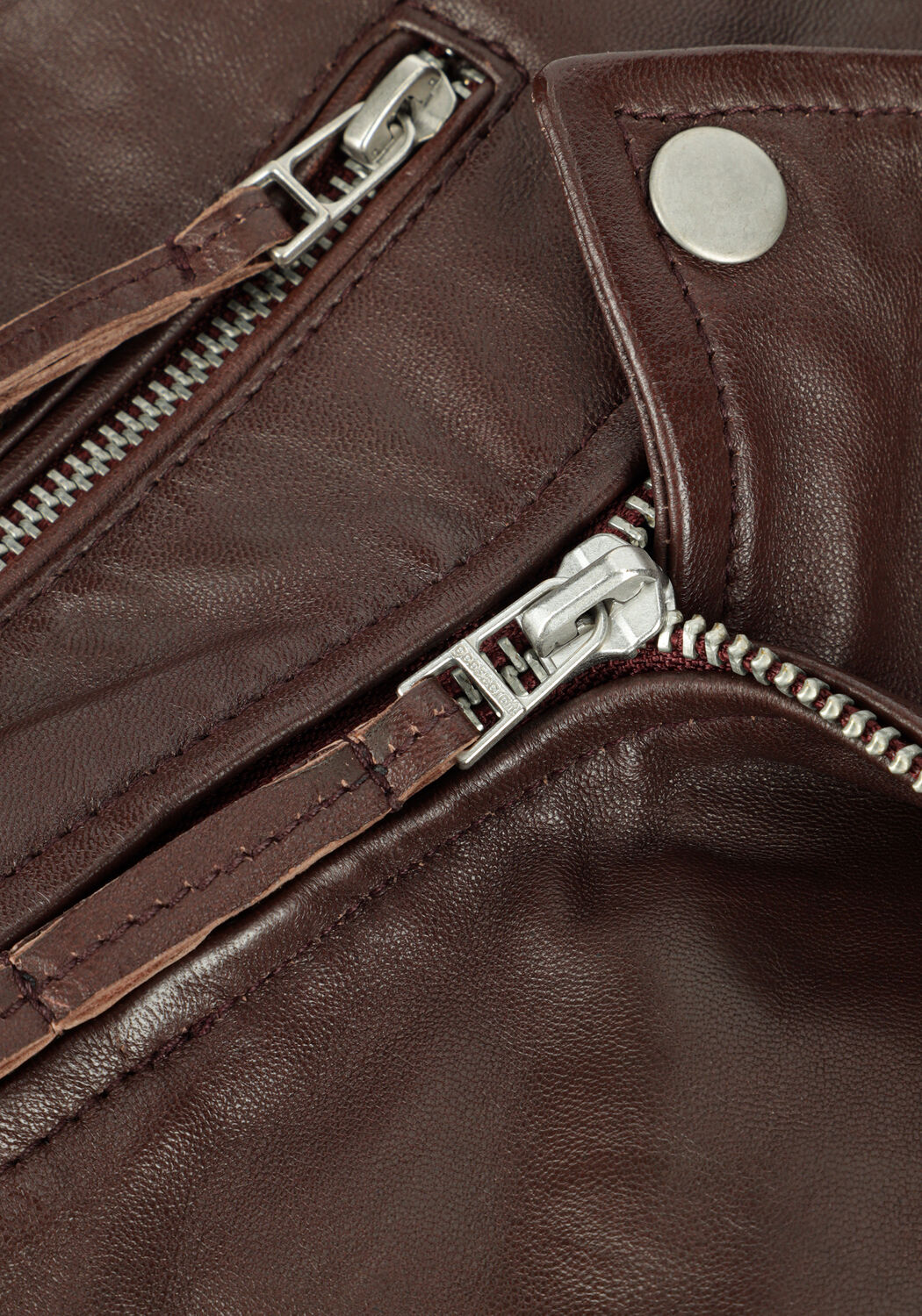 GOOSECRAFT Veste en cuir MILENA JACKET Bordeaux - large