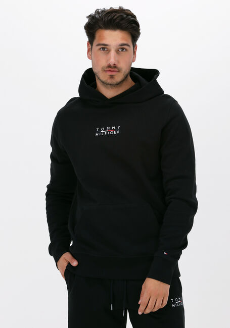 TOMMY HILFIGER Chandail SQUARE LOGO HOODY en noir - large