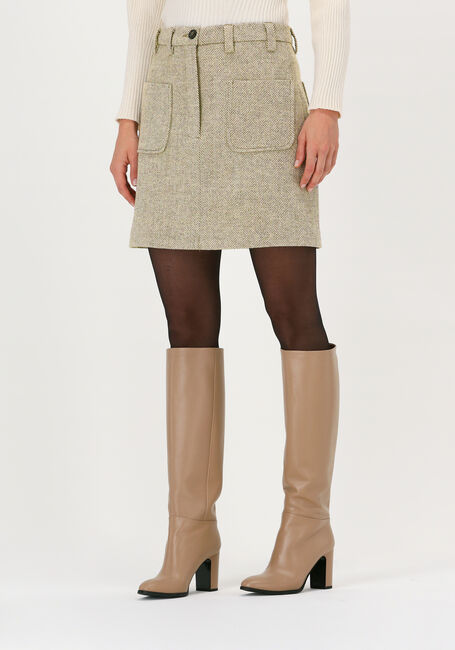 Beige VANILIA Minirok NATURAL WOOL SKIRT - large