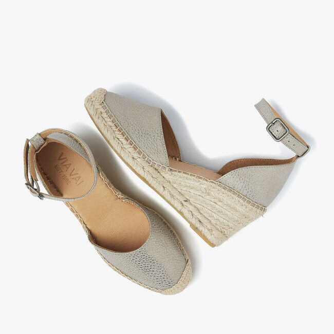 Grijze VIA VAI Sandalen FLORA BRAID - large