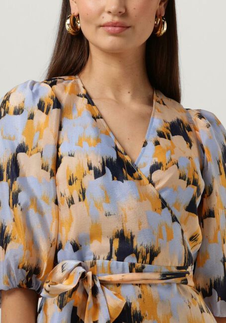 SECOND FEMALE Robe midi MARIGOLD WRAP DRESS en bleu - large