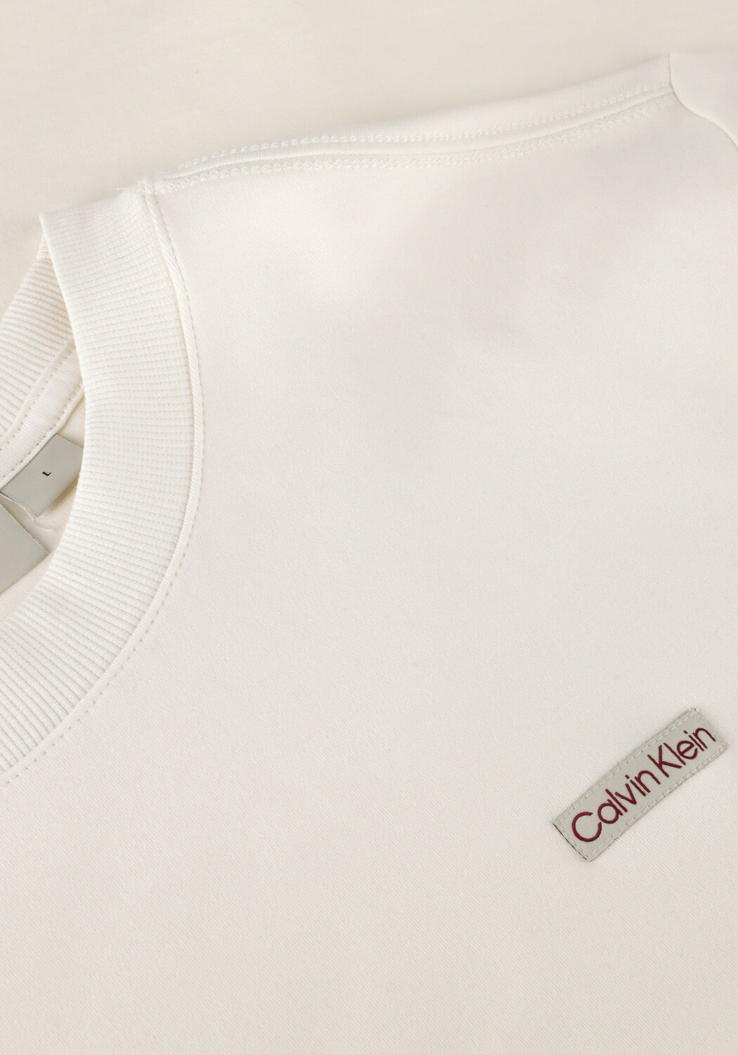 Creme CALVIN KLEIN T-shirt CALVIN KLEIN LABEL TEE - large