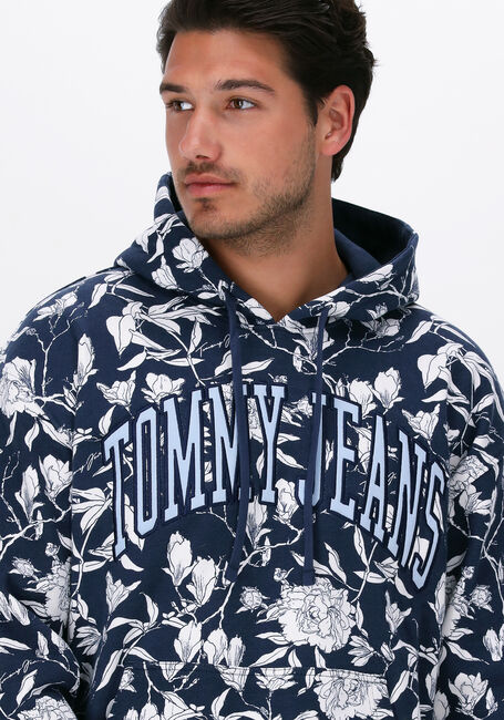 Donkerblauwe TOMMY JEANS Sweater TJM AOP HOODIE - large