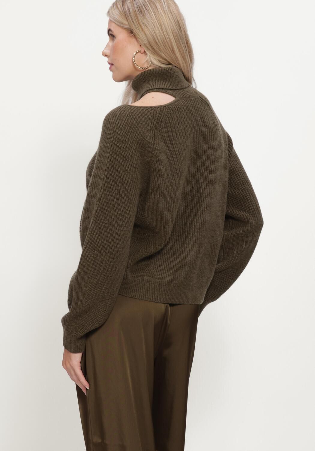 Donkergroene DANTE6 Trui MARENNA ASYMMETRICAL SWEATER - large