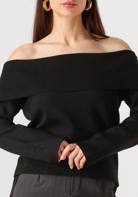 Zwarte OBJECT Tops & T-shirts OBJREYNARD L/S RE OFF SHOULDER KNIT - large