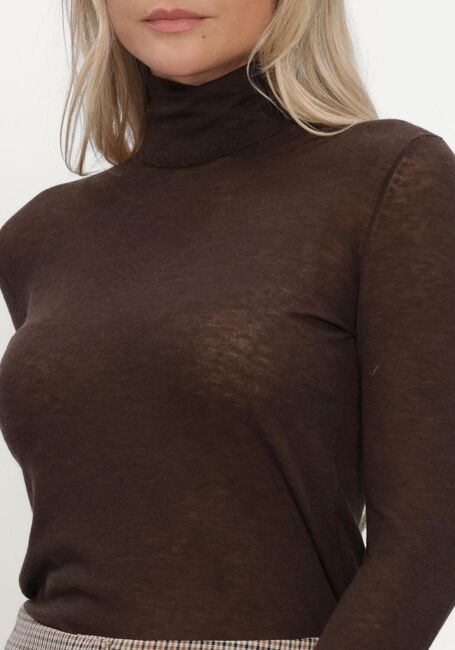 SELECTED WOMEN Haut SLWVENDY WOOL LS KNIT ROLL NECK en marron - large