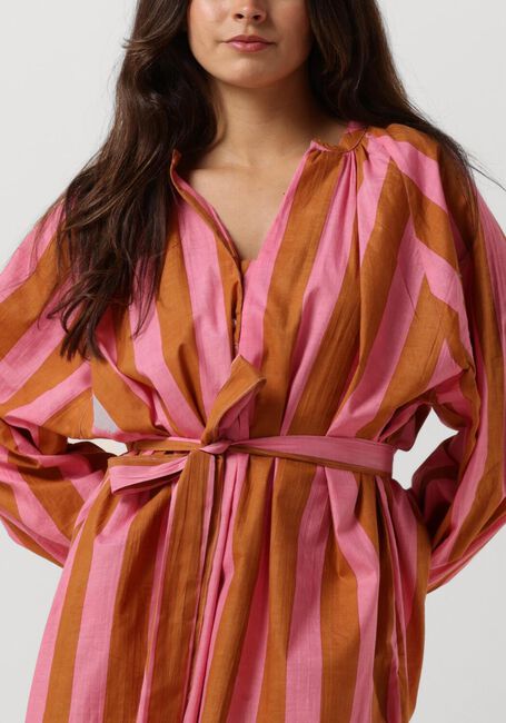 Bruine SISSEL EDELBO Midi jurk LARA ORGANIC COTTON DRESS - large