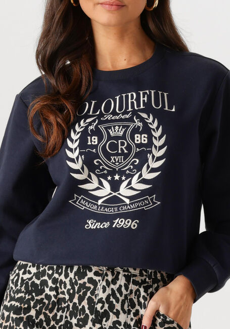 Zwarte COLOURFUL REBEL Sweater COLLEGE 1986 EMBRO RELAXED SWEAT - large