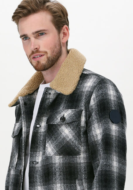 Grijze DSTREZZED Jack CARPENTER JACKET WOOL CHECK - large