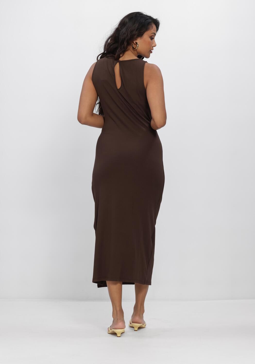 GRACE & MILA Robe maxi SS26210012 en marron - large