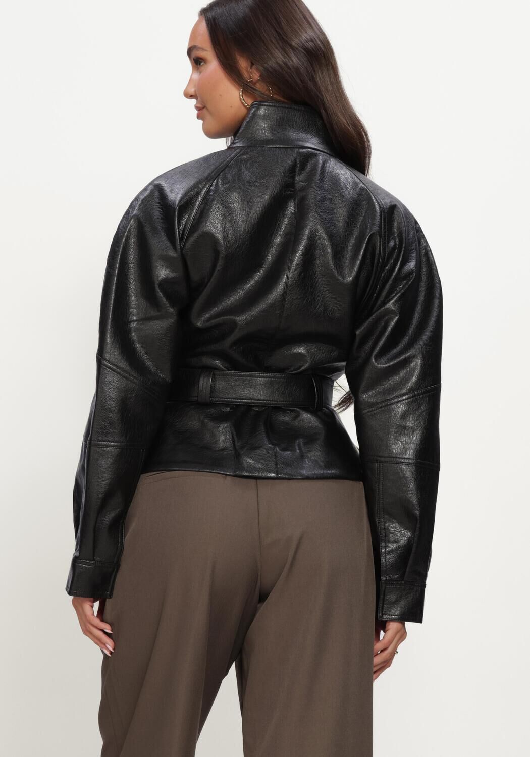 Zwarte NEO NOIR Leren jas JACLYN FAUX LEATHER JACKET - large