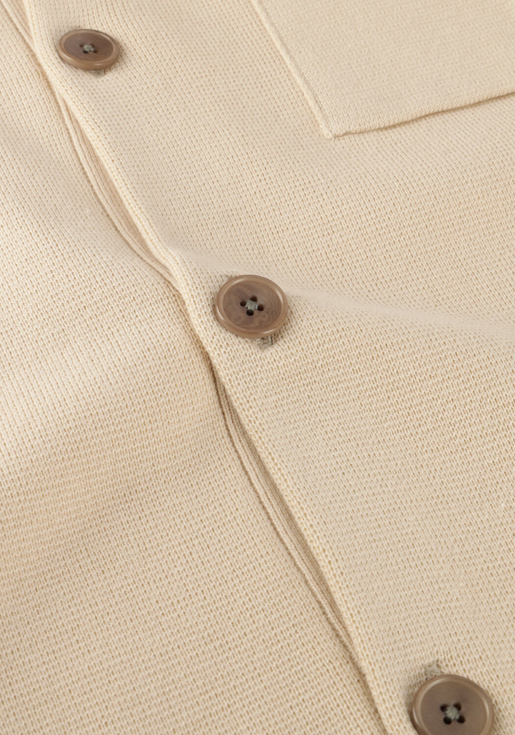 SELECTED MEN Gilet SLHMIKE LIGHT LS KNIT RELAXED POLO CARDIGAN en beige - large