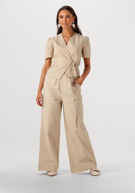 Beige NEO NOIR  SIMONI STRIPE BLOUSE - large