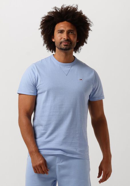 TOMMY JEANS T-shirt TJM SLIM RIB DETAIL TEE Bleu clair - large