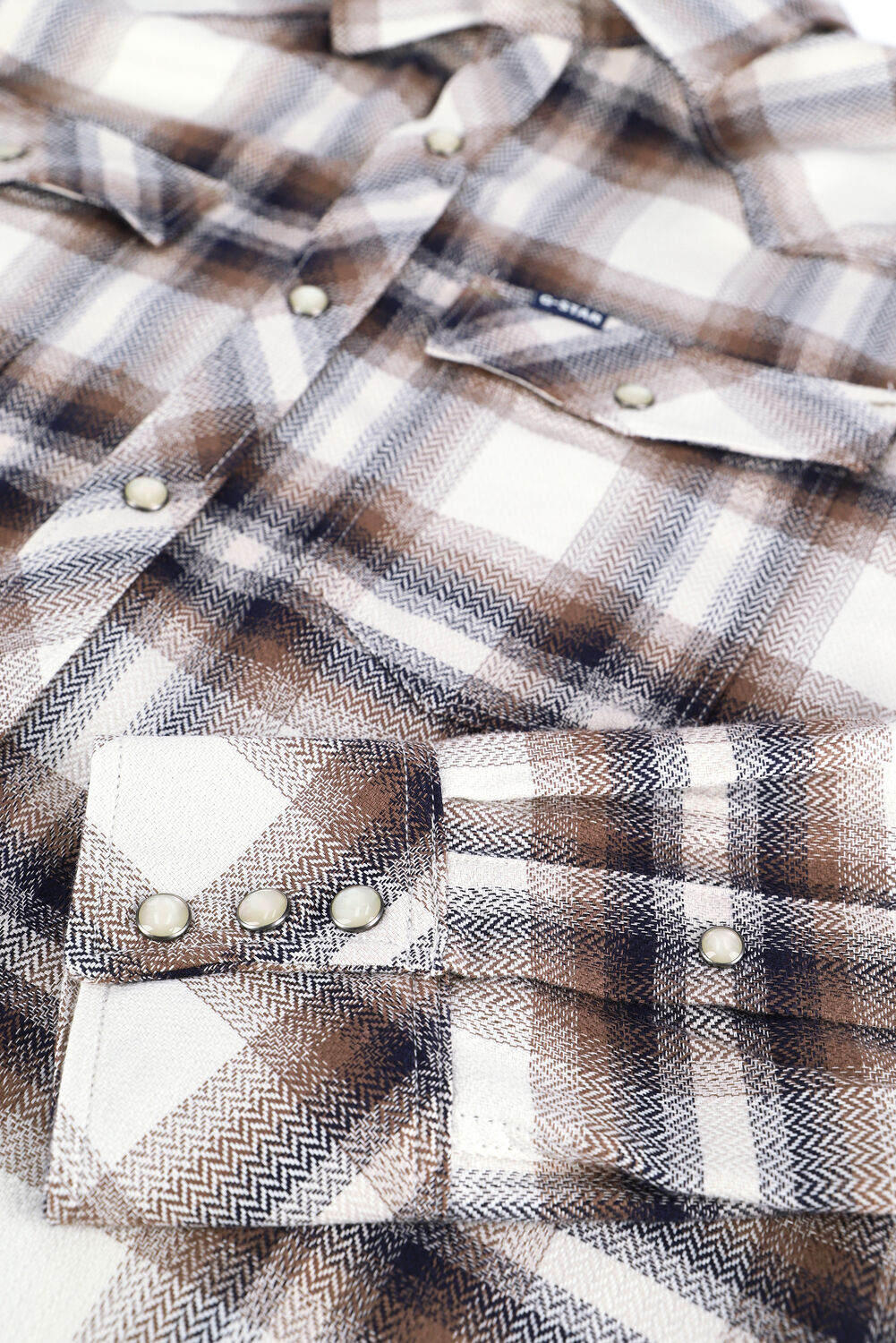 Gebroken wit G-STAR RAW Casual overhemd C841 HERITAGE HB FLANNEL CHECK - large