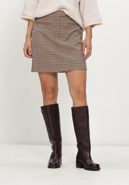 SIMPLE Mini-jupe WV-PL-AC-CHECK-26-3 en beige - large