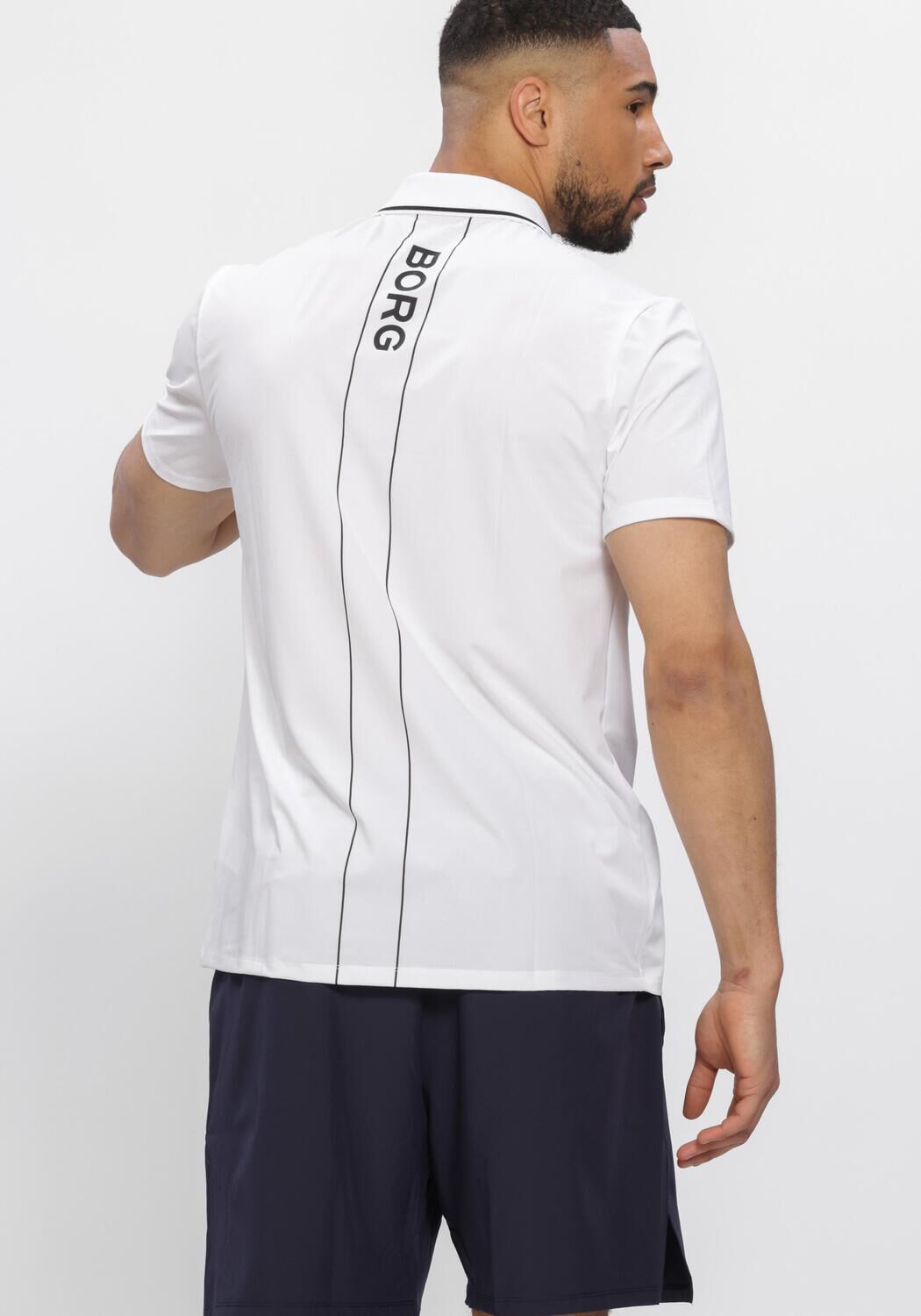 Witte BJORN BORG Polo / T-shirt ACE POLO SHIRT - large