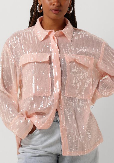 Roze ALIX THE LABEL  LADIES WOVEN SEQUIN BLOUSE - large