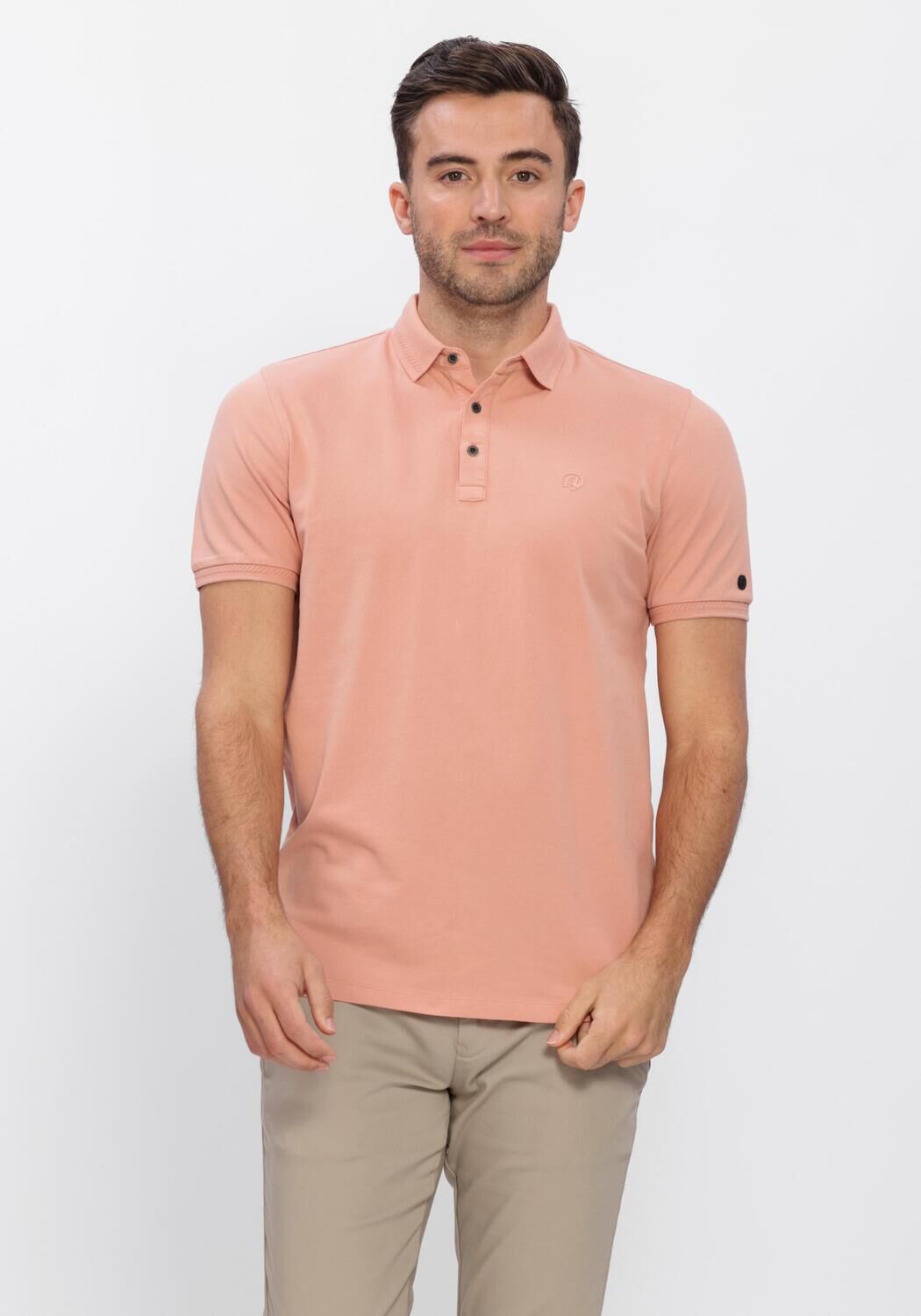 CAST IRON Polo SLIM FIT FINE PIQUE ESSENTIAL en rose - large