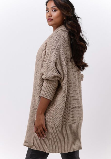 SIMPLE Gilet ICE KNIT-ECO-COT-22-3 en beige - large