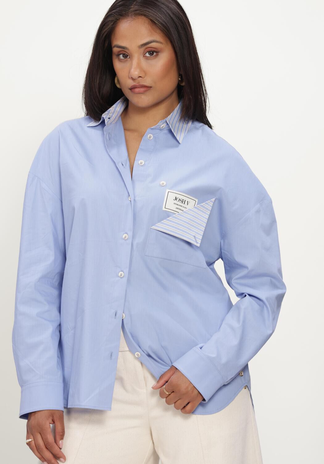 Lichtblauwe JOSH V  ROMULO BLOUSE - large