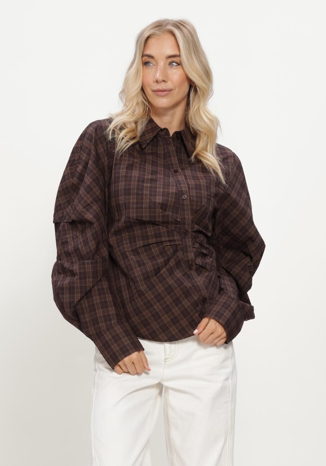 NOTRE-V NV-ISA BIG CHECK Blouses en marron - large
