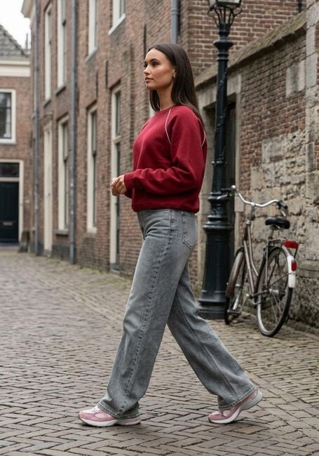 CATWALK JUNKIE Chandail GRAPHIC SWEATER WITH PIPING en rouge - large