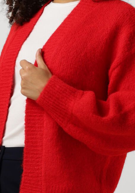 SUMMUM Gilet PUFF SLEEVE CARDIGAN COZY MELANGE KNIT en rouge - large