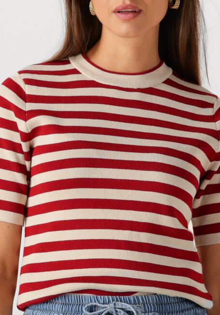 Rode OBJECT Trui OBJESTER S/S NEW KNIT PULLOVER - large