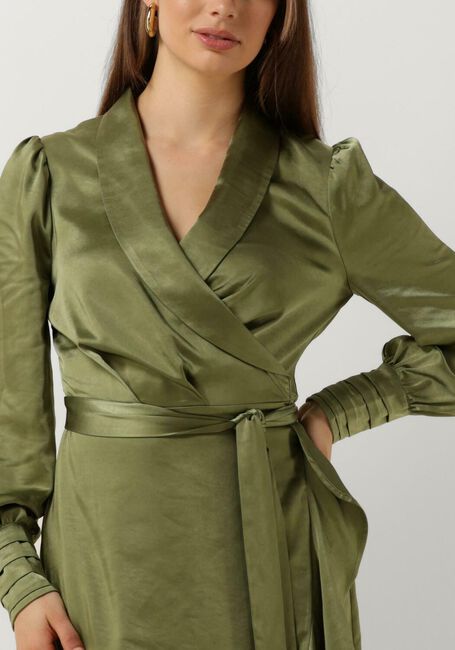 Groene NOTRE-V Midi jurk NV-DORISSA SATIN DRESS - large