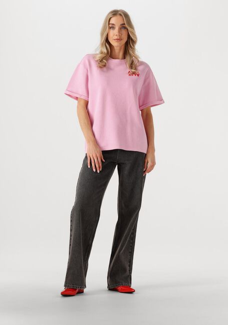 ALIX THE LABEL T-shirt LADIES KNITTED ALIX SHIRT en rose - large