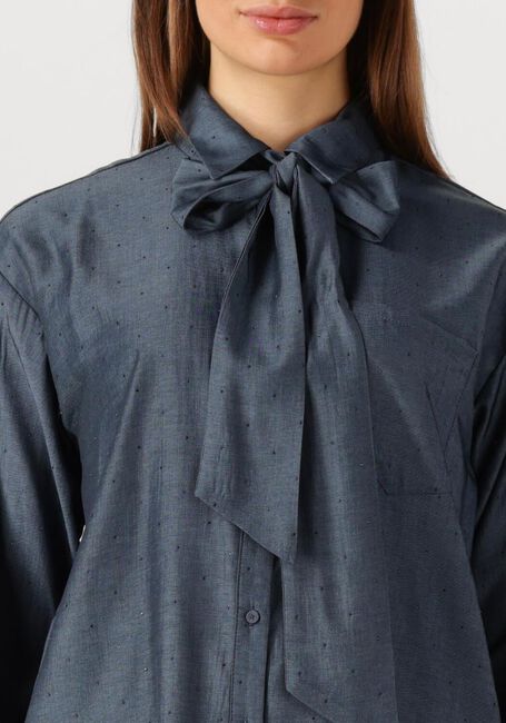 Blauwe JANSEN AMSTERDAM  ESS BLOUSE SR 737 NECKTIE - large
