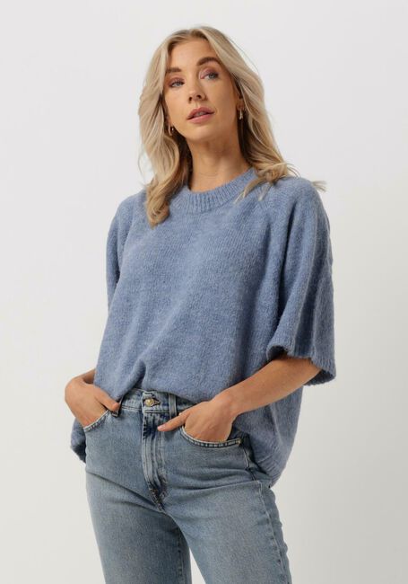 Lichtblauwe CO'COUTURE Trui MOTO SHORTIE KNIT - large
