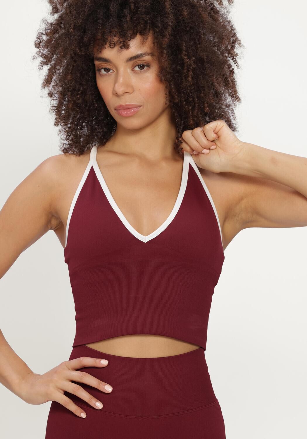 Bordeaux AIM'N Top SHAPE SEAMLESS CROSS BACK BRALETTE - large