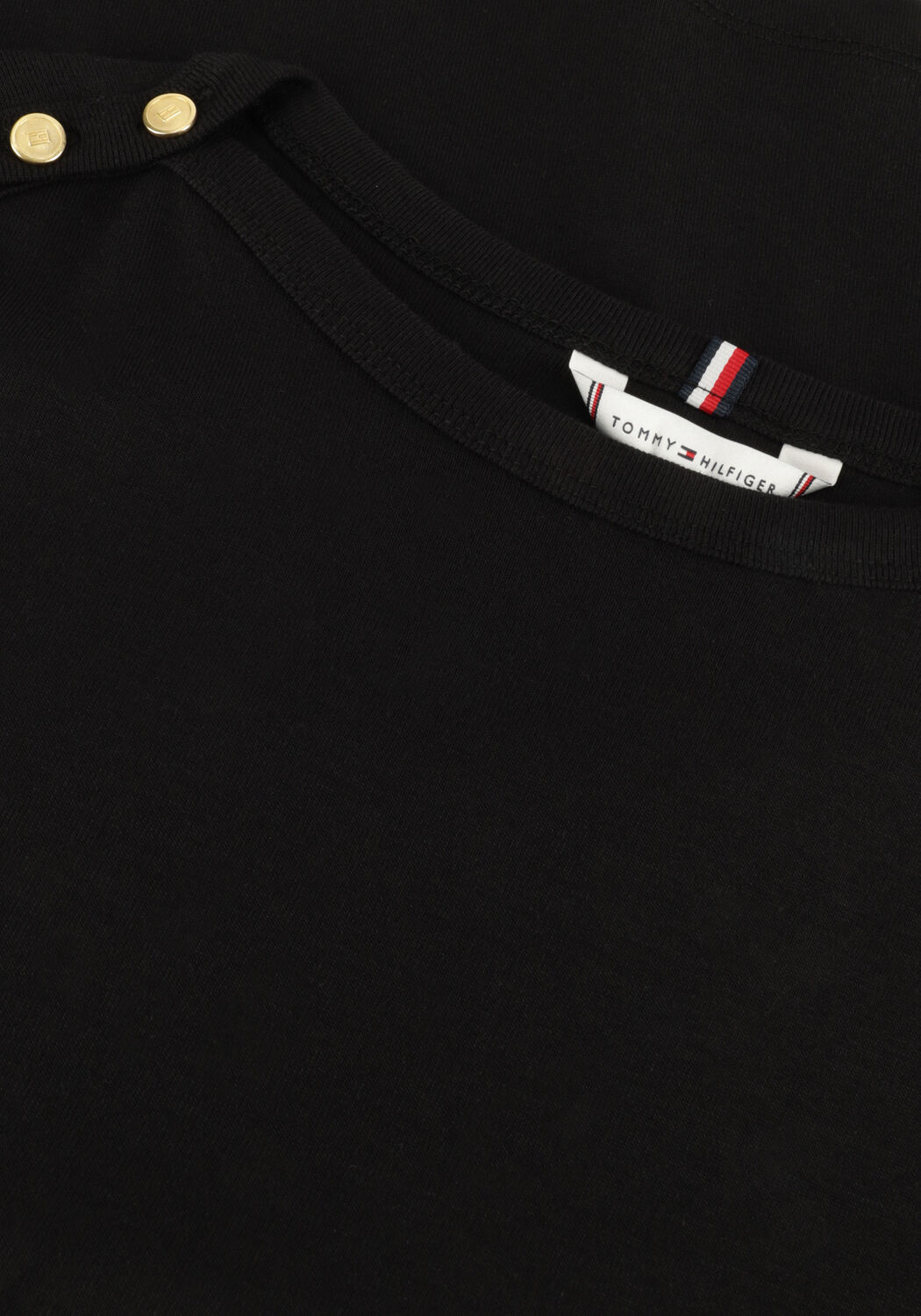 TOMMY HILFIGER Haut GOLD BUTTON SLIM SS TEE en noir - large