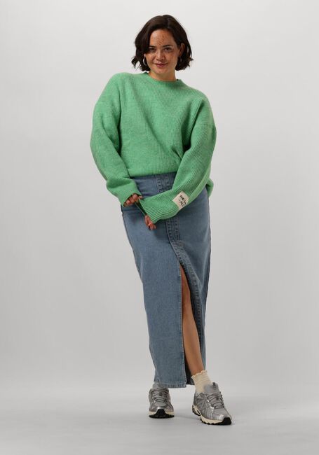 Groene ALIX THE LABEL Trui LADIES KNITTED FLUFFY PULLOVER - large