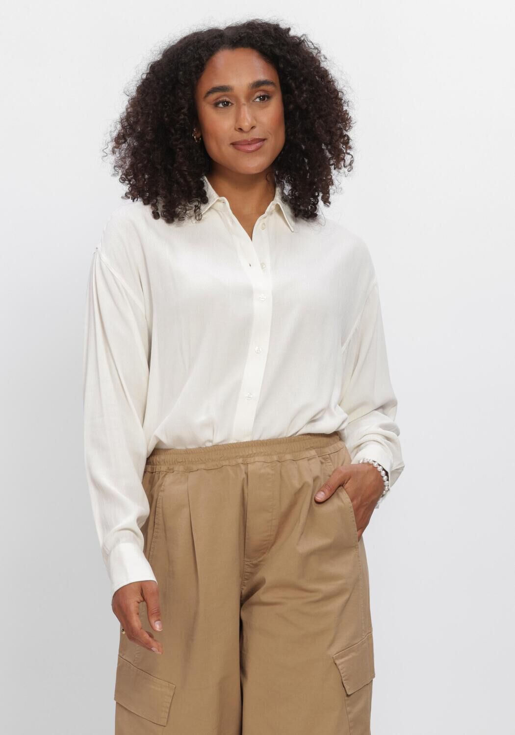 Gebroken wit BY-BAR  KRIS VISCOSE BLOUSE - large