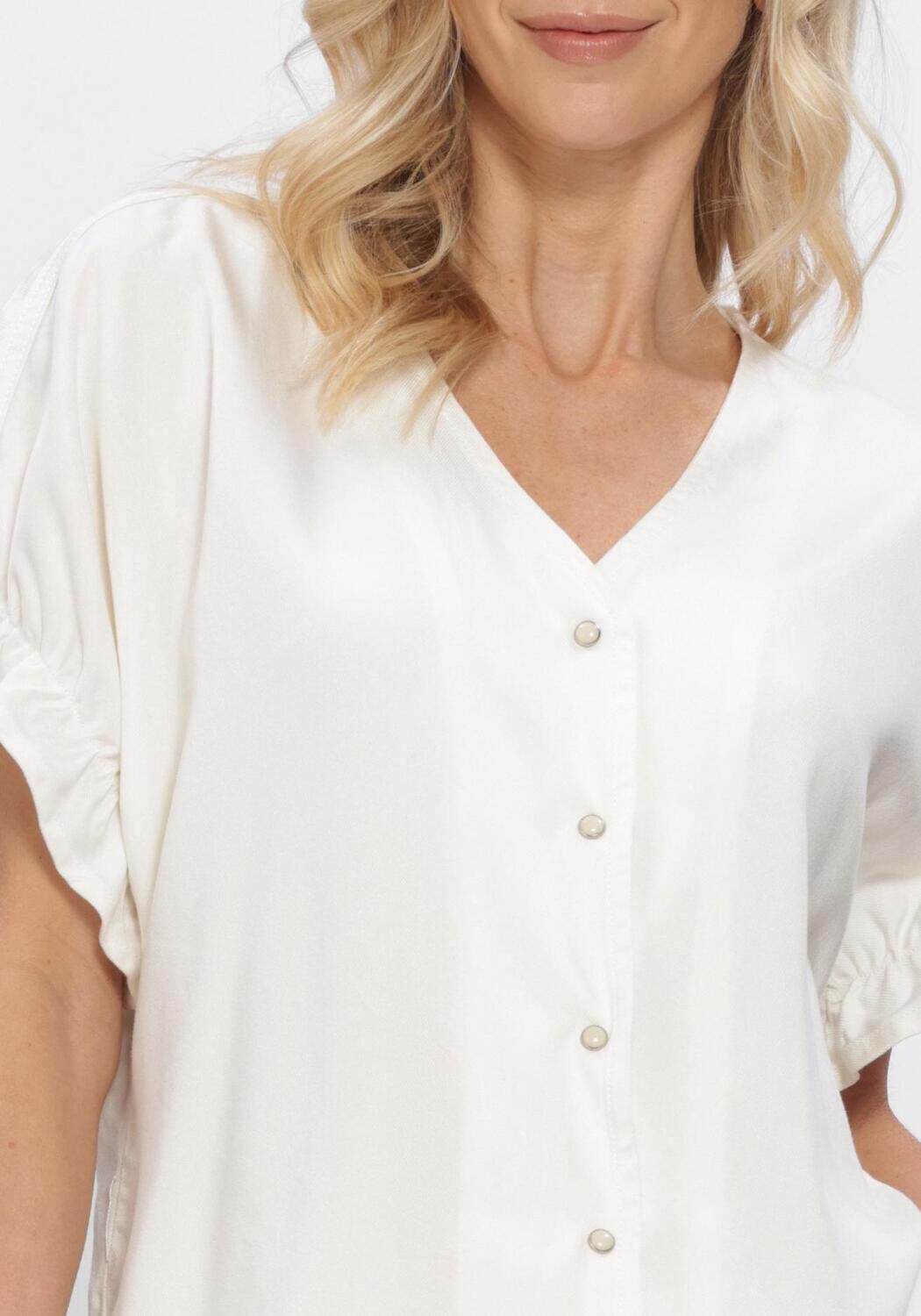 OBJECT OBJFRAME 2/4 V-NECK RE TOP Hauts & T-shirts en blanc - large