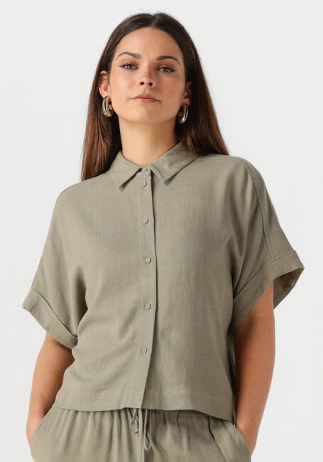 SELECTED FEMME T-shirt SLFVIVA SS CROPPED SHIRT Olive - large