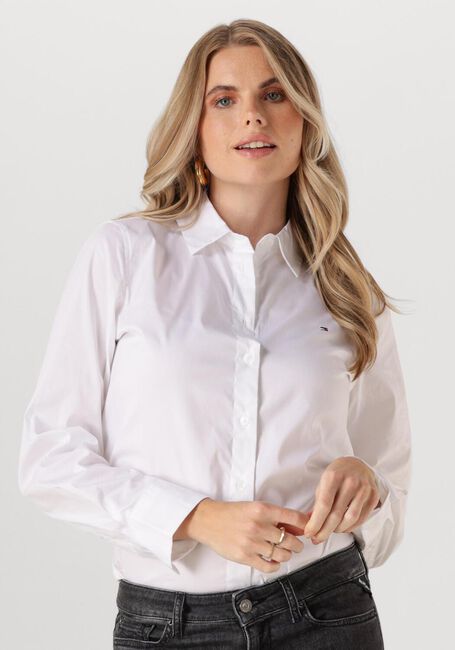 Witte TOMMY HILFIGER  ESS POPLIN REGULAR SHIRT - large