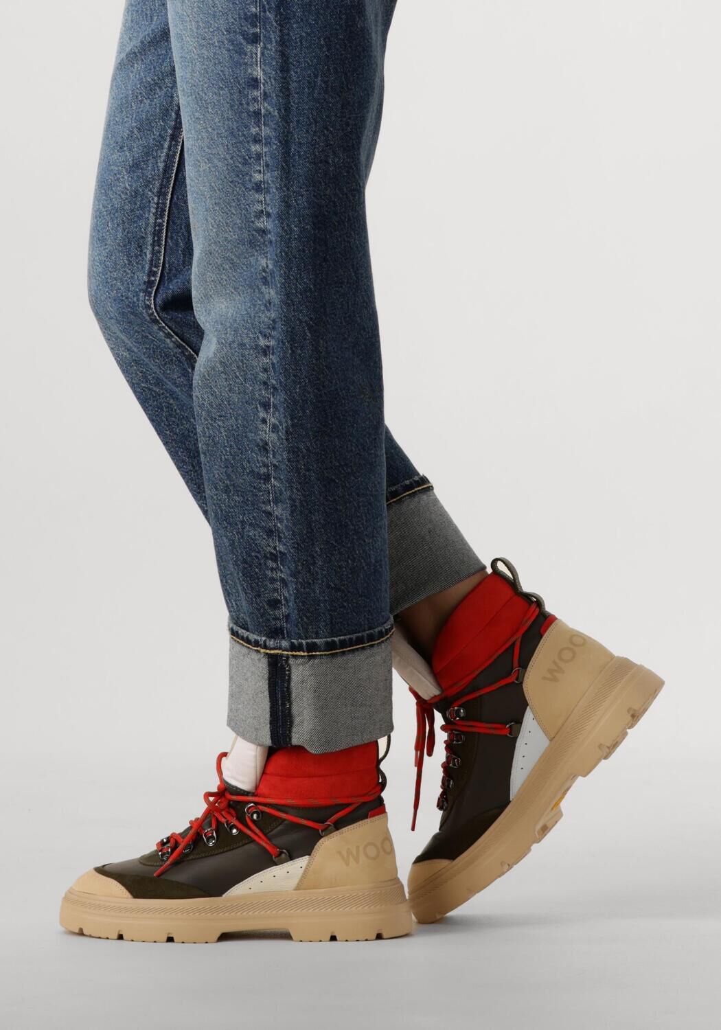 Bruine WOOLRICH  RETRO HIKING BOOT GUM - large