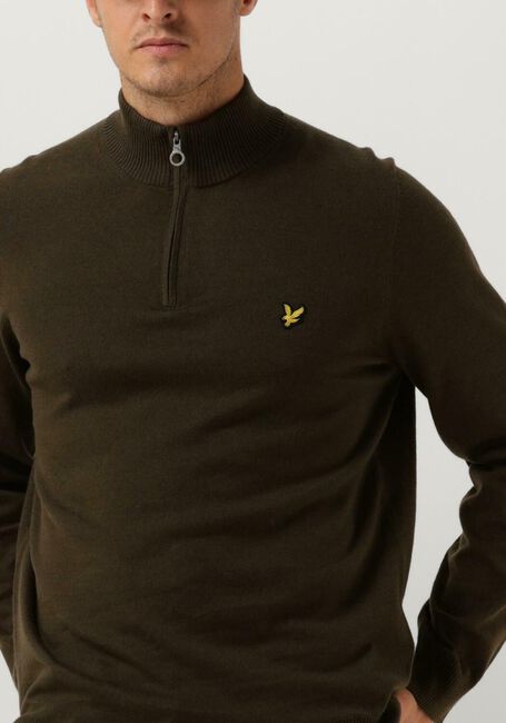 LYLE & SCOTT Pull COTTON MERINO QUARTER ZIP JUMPER Olive - large