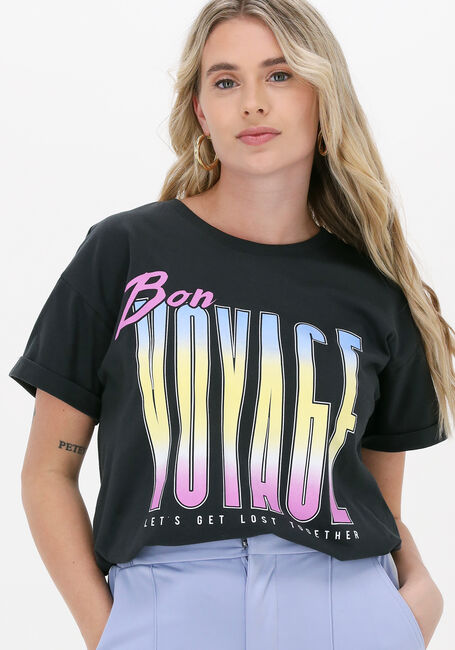COLOURFUL REBEL T-shirt BON VOYAGE BOXY TEE en noir - large