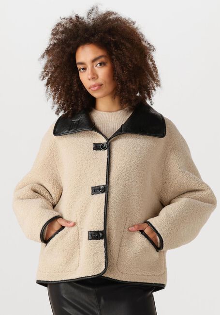 KNIT-TED Veste en cuir COZY en noir - large