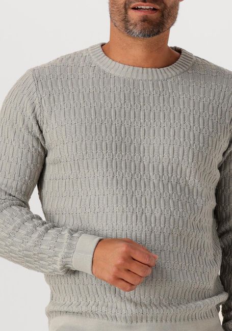 Lichtgrijze DSTREZZED Trui NOVEL CREWNECK - large