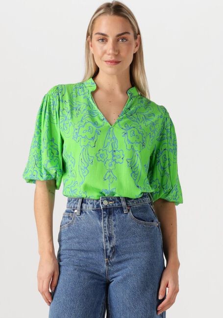 JANSEN AMSTERDAM LEONIE BLOUSE WP 199 3/4 PUFFED SLEEVE Blouses en vert - large