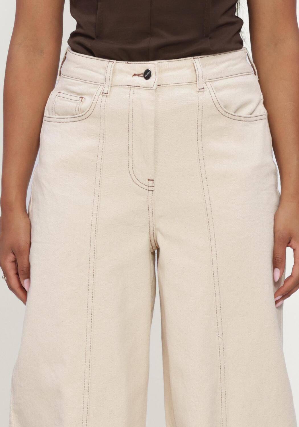 OBJECT Wide jeans OBJRABEA MW LO BARREL JEANS E en beige - large
