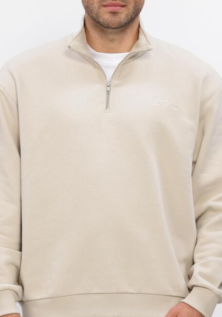 LES DEUX Chandail CREW HALF-ZIP SWEATSHIRT en beige - large